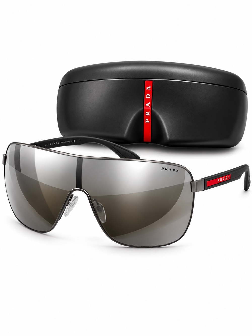 Prada Linea Rossa SPS 53VS Shield Sunglasses TWW/2B0 NIB Authentic Luxottica